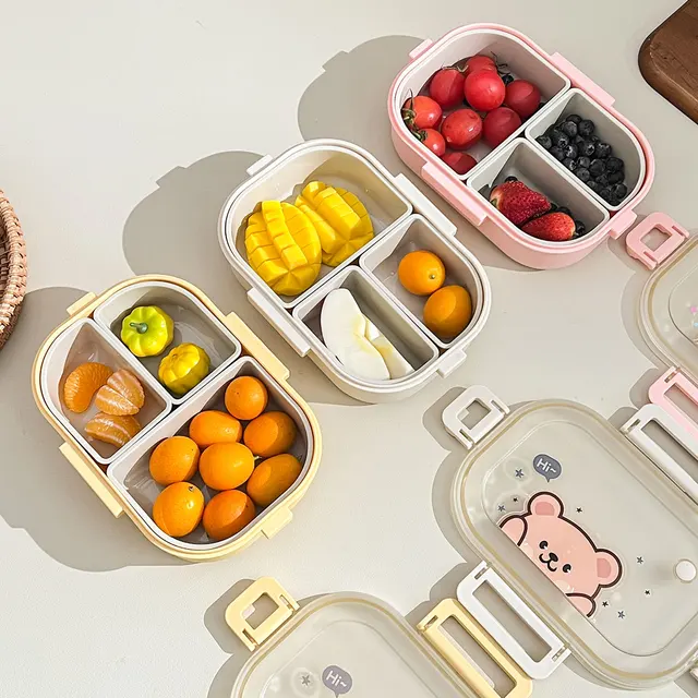 Bento box infantil de 3 compartimentos: Hermético y Apto para Microondas | Emoape