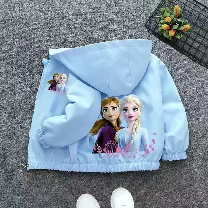 Children Outerwear Baby Girls Coat Cartoon Frozen Elsa Mickey Minnie Spring Autumn Boys Outerwear Zipper Clothes Jacket Children Hooded Kids Pajama