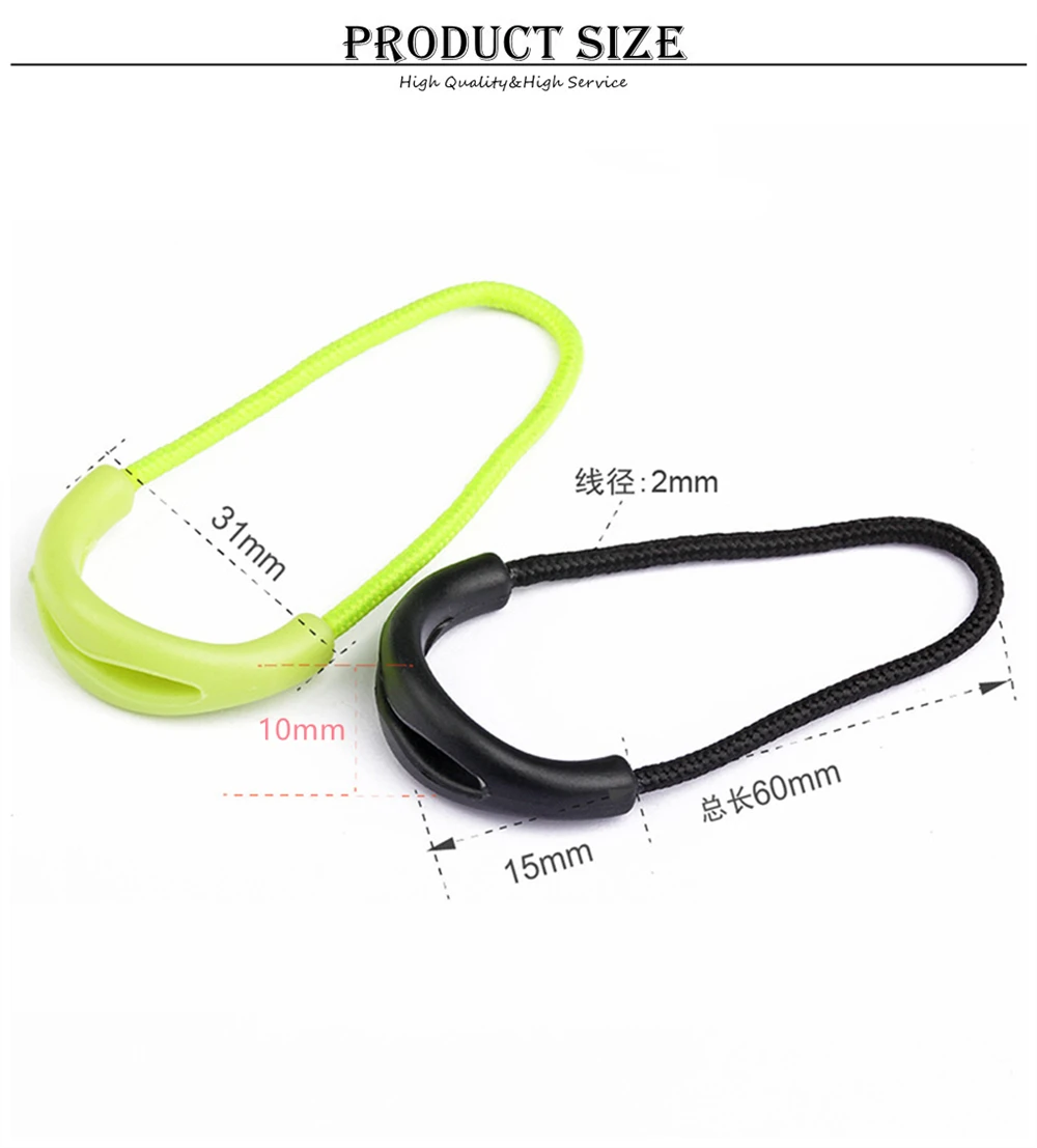 Description Picture 3 of item10 Pcs/Lot Mix Color U Shape Cord Zipper Pull Strap Lariat For Apparel Accessories
