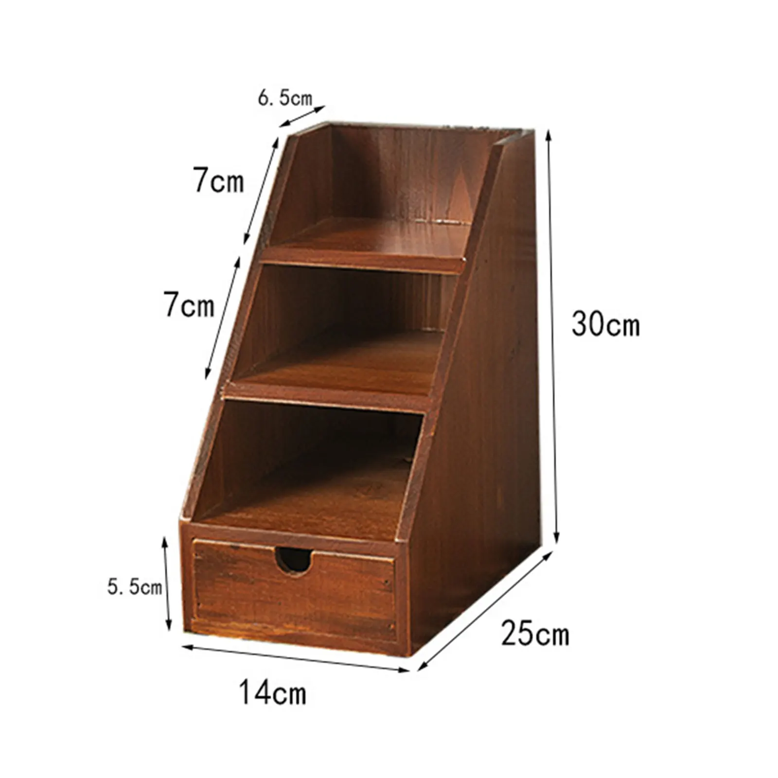 Office Desk Vintage Wooden Organizer for Countertop Drawer School Dresser Gift