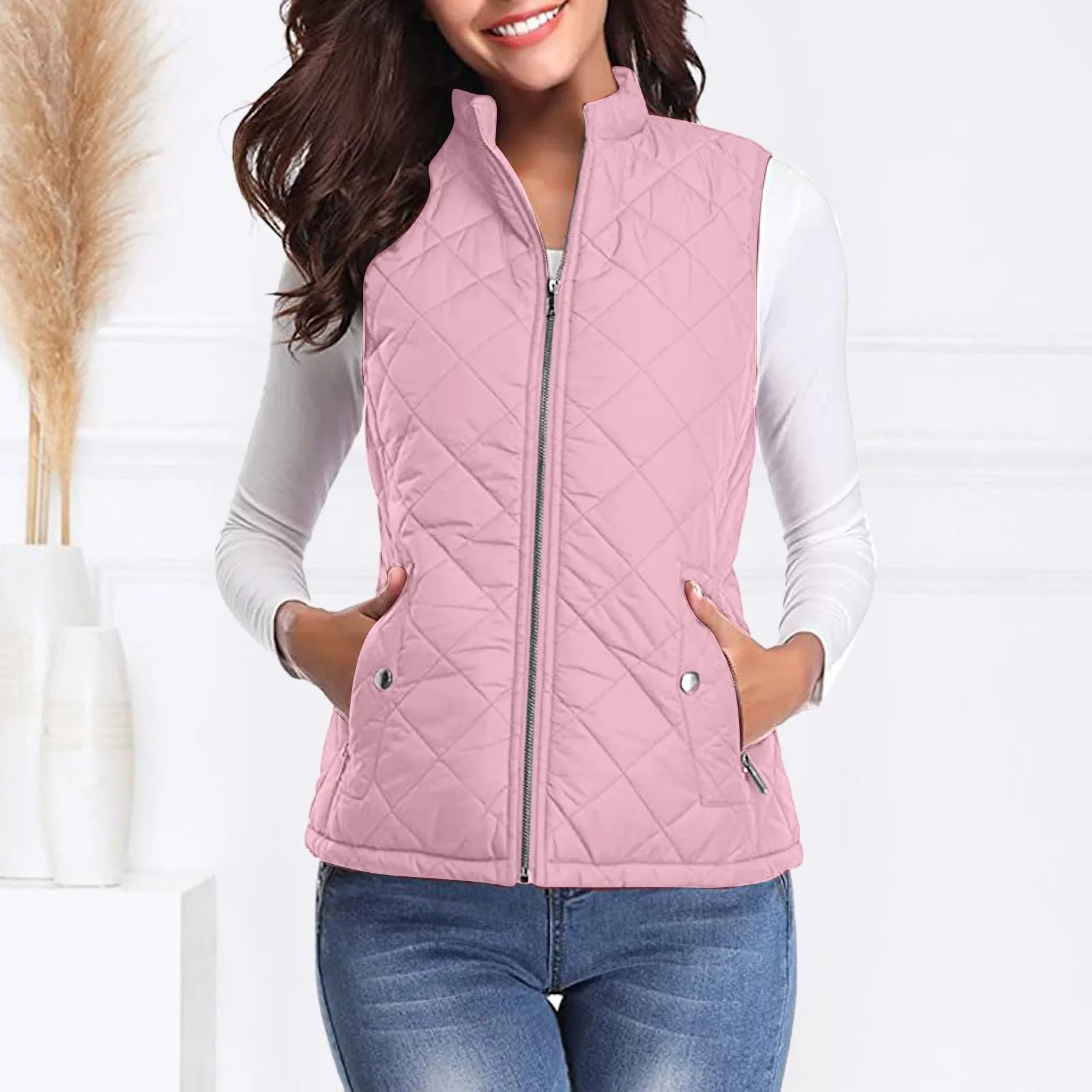 Damen-Weste Und Bodywarmer: Lange Daunenjacke Für Damen, ärmellos