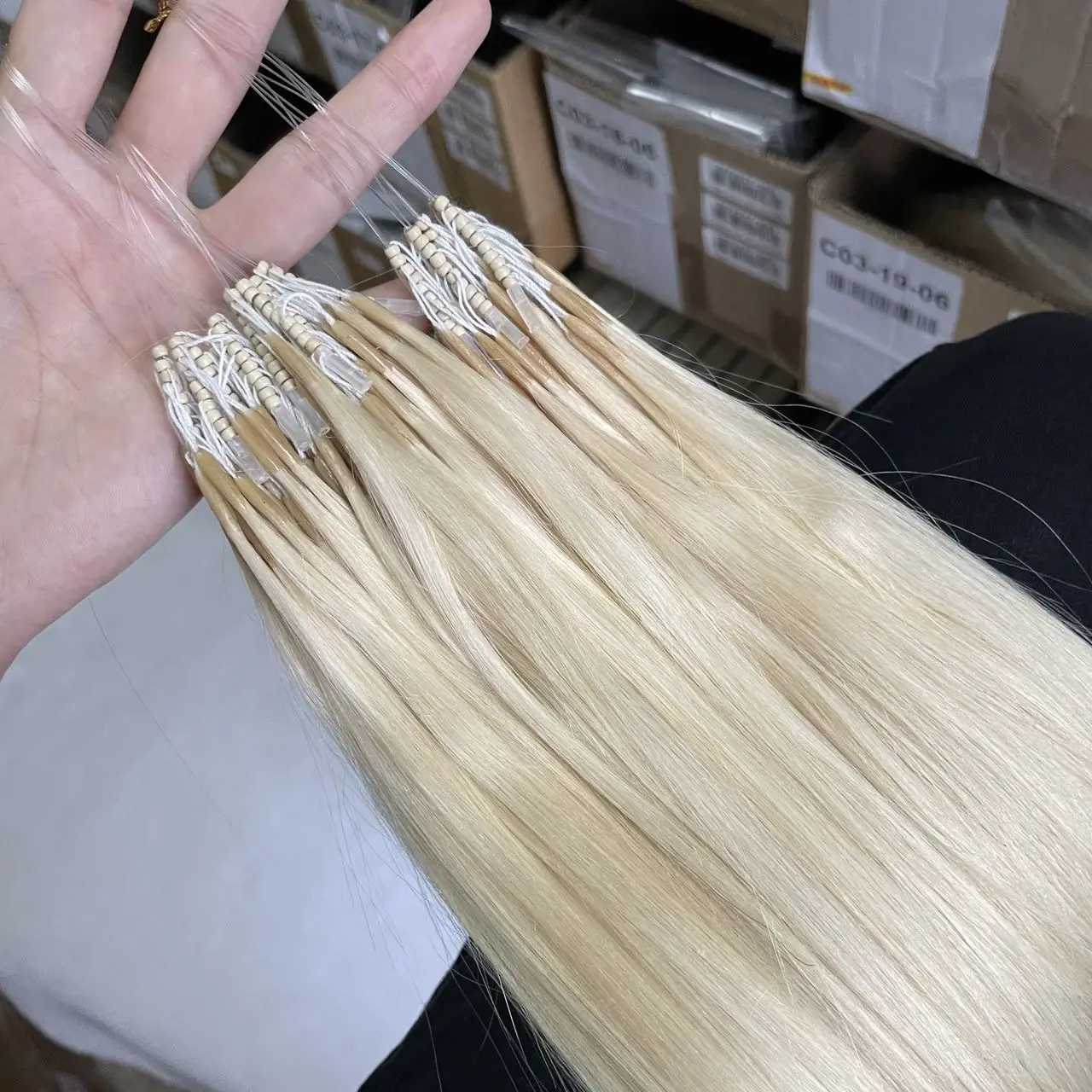 60# 8D Human Hair Extensions 12" 16" 20" Nano Ring Link Extensions 0.6g/s Machine Remy Human Microlink Beads Hair 50pcs