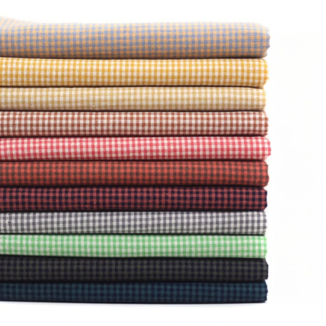 Colorful Christmas Grid Fabric in Cotton for DIY Projects, Baby Clothes, Shirts & Dresses (140x50cm)