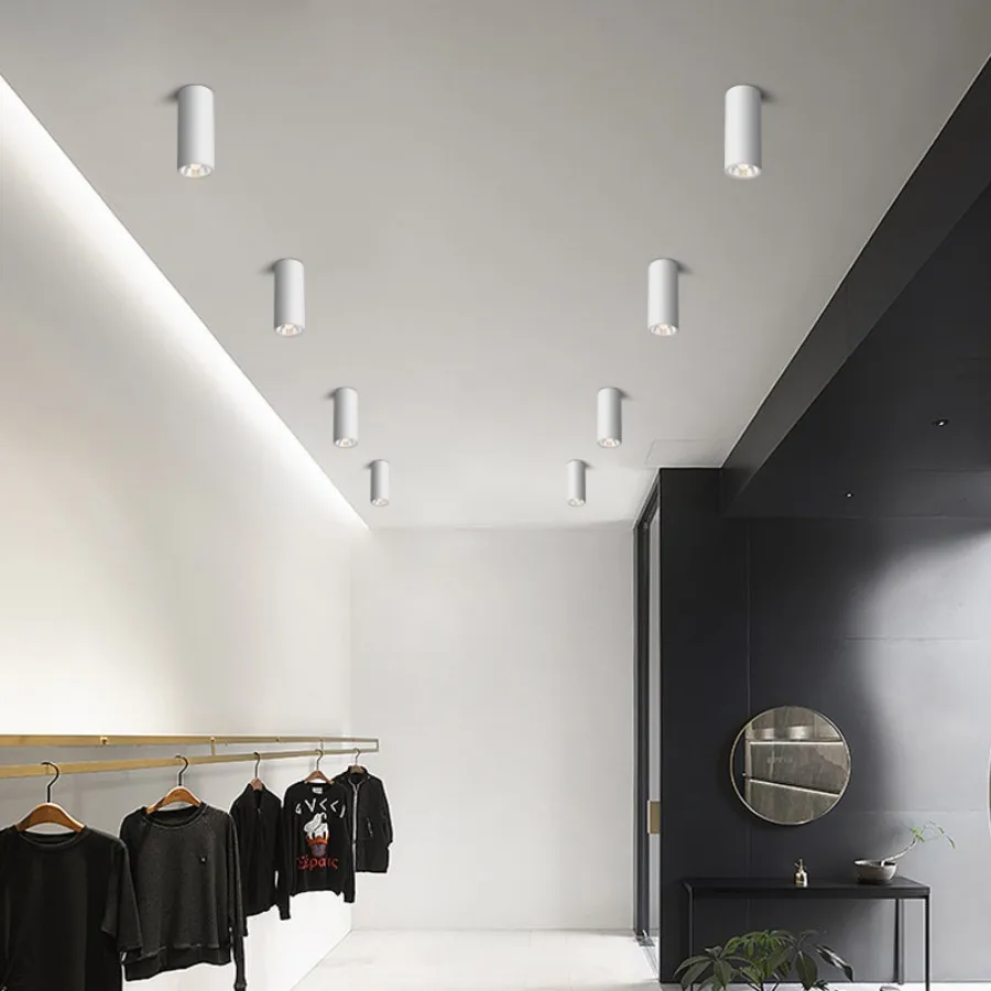 Long Barrel LED Down light Spotlight Ceiling light Dimmable COB 12W Surface Mounted Spotlights living Room Bedroom Shop 85-265V