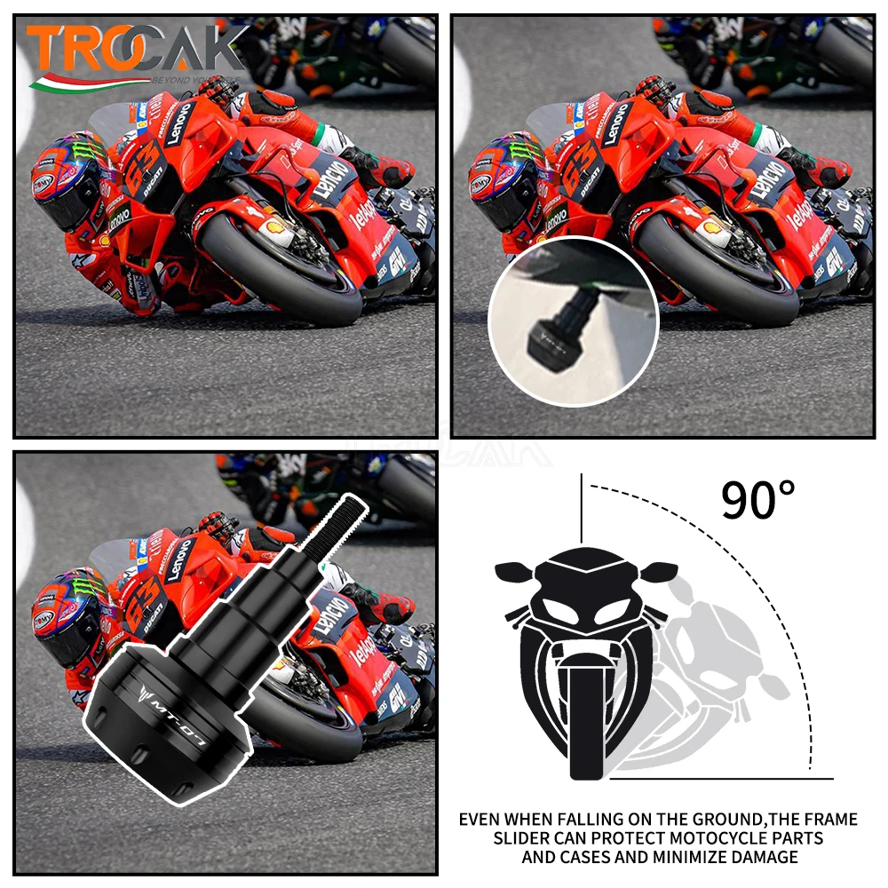 Frame Sliders For Yamaha R3 2019-2020 - Aluminum Alloy Anti-Drop Crash Protection Pads, Black