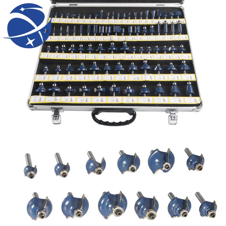 

yyhc 80Pcs High Quality 1/2 and 1/4 Inch Shank Tungsten Carbide Wood Router Cutter Bit Set for Woodworking
