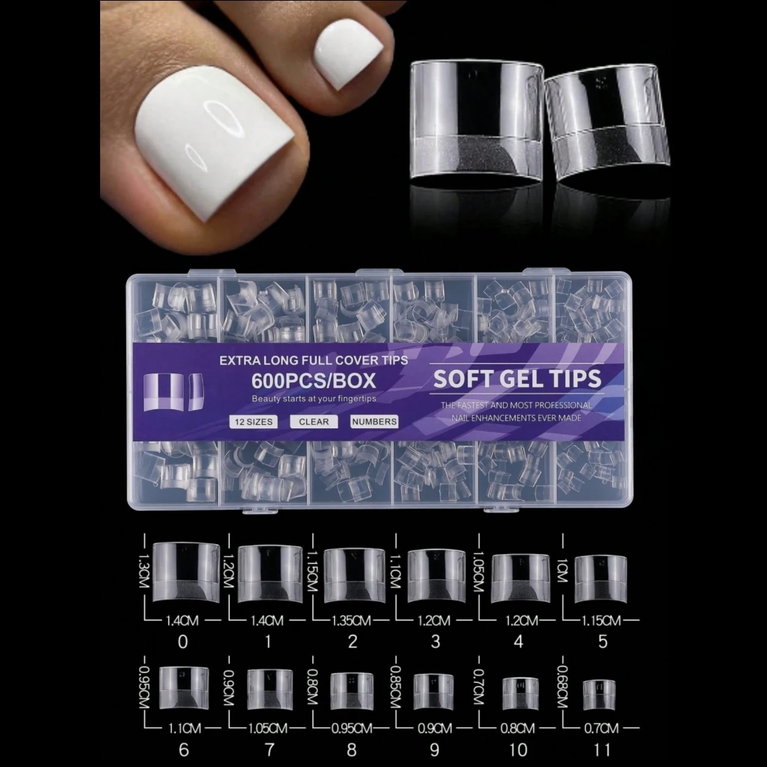 ABS Toenail Half Cover Fake Nails - 600pcs