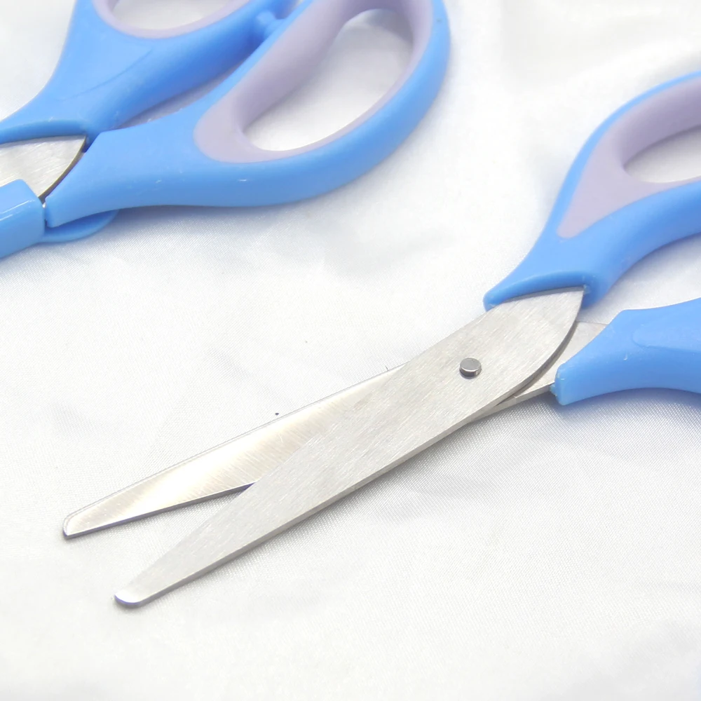 보호 커버가 있는 귀여운 파란색 가위, 학생 DIY 수제, 카와이 안전 유틸리티 나이프, 문구 선물, 학교 사무실, 6 인치