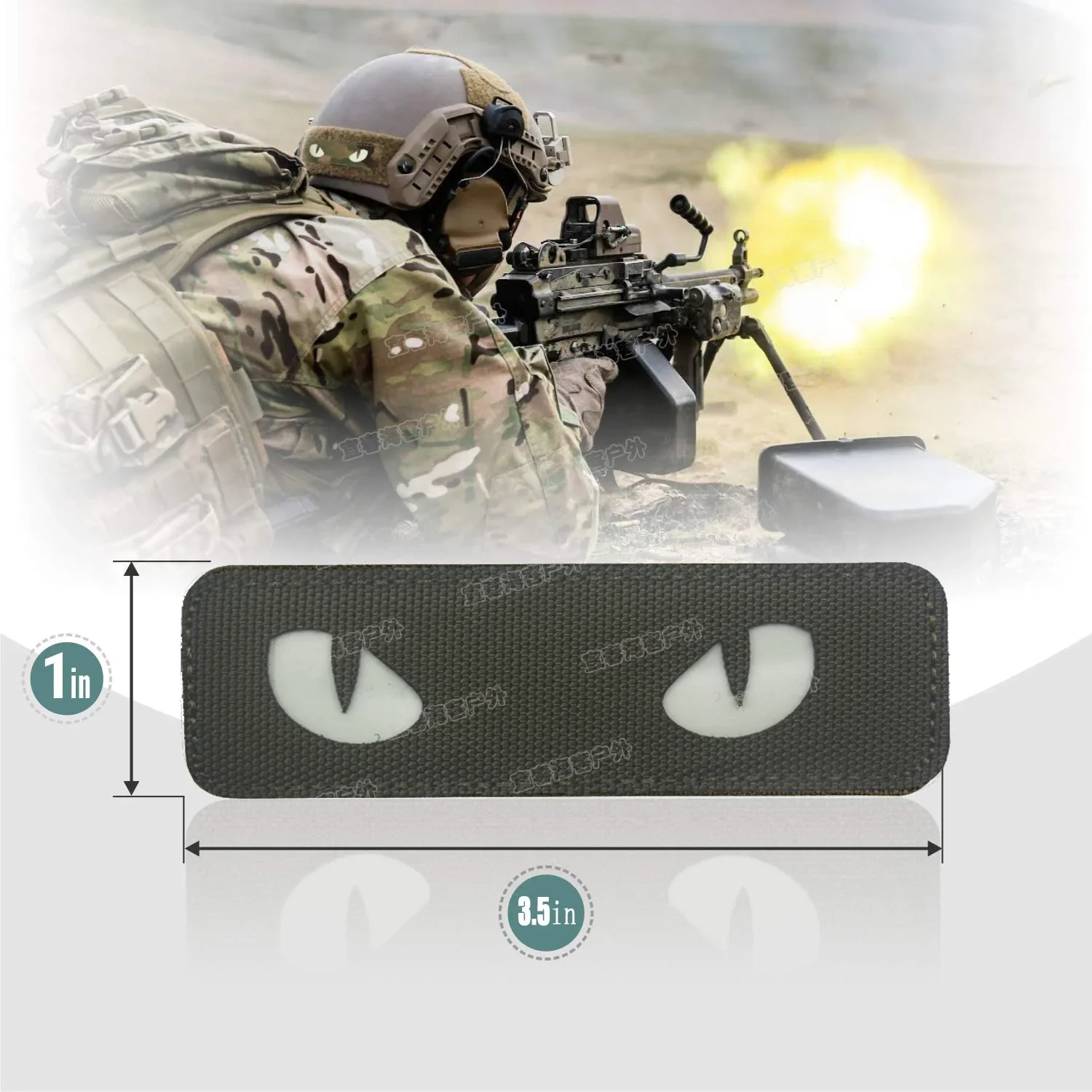 Outdoor Glow-in-the-dark Devil's Eye Cat's Eye Morale Tactical Badge Reflective Pack Sticker Badge Military Patch for Clothing