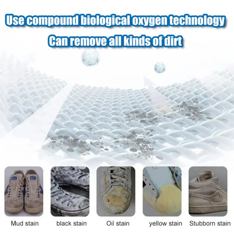 White Shoe Foam Cleaner Brush Remove Stains Dirty Tennis Head Sneaker Cleaning Kit Leather