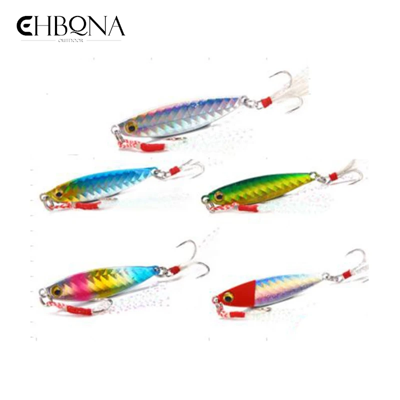 Nuovo 7G 10G 15G 20G 3D Night Glow Eyes Fast Sinking Metal Jig Lure Saltwater Shore Casting Fishing Lure Vertical Metal Jig