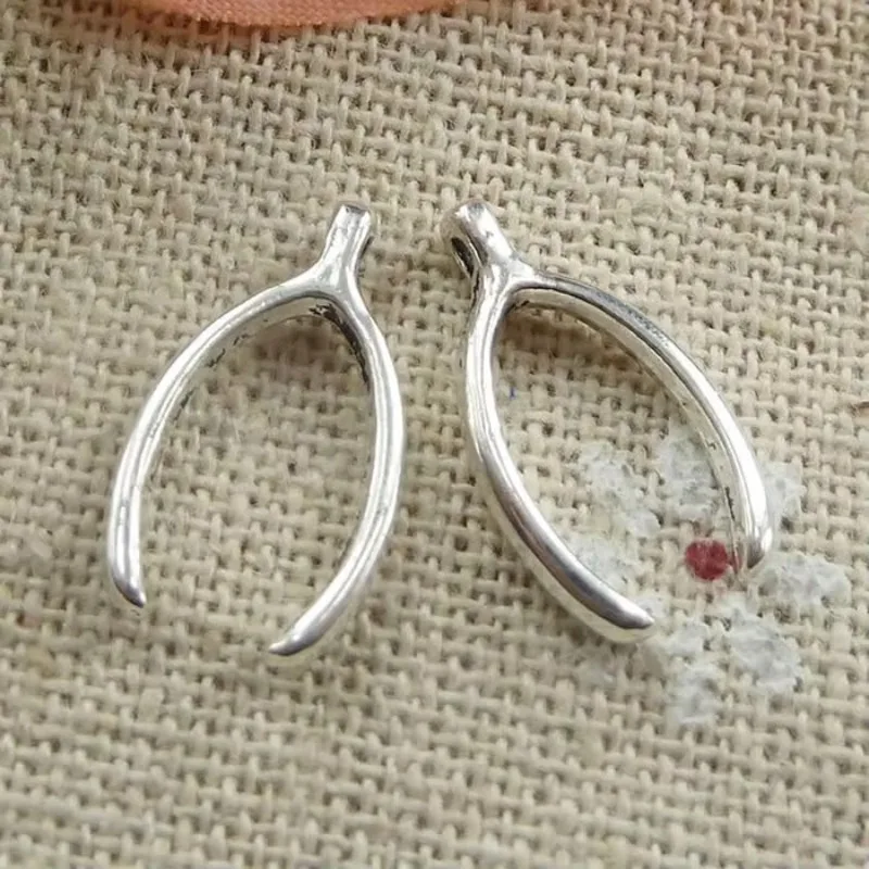 450 Stück tibetische Silber-Gabelkopf-Charms-Anhänger, 16 x 9 mm, C114, DIY-Schmuckherstellung, Kunsthandwerk