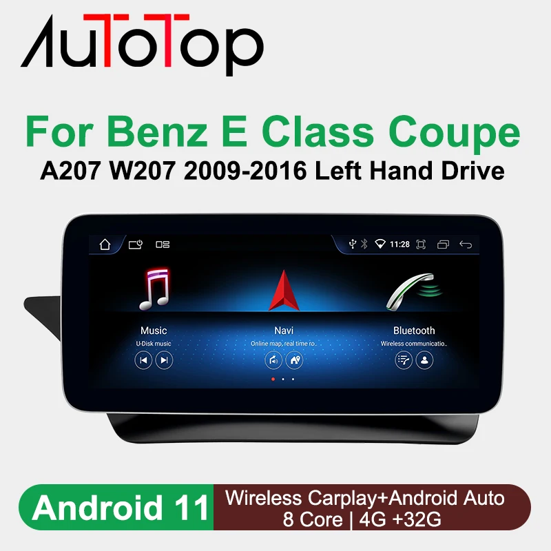 AUTOTOPAndroid11SystemCarGPSNaviScreenForMercedesEClass