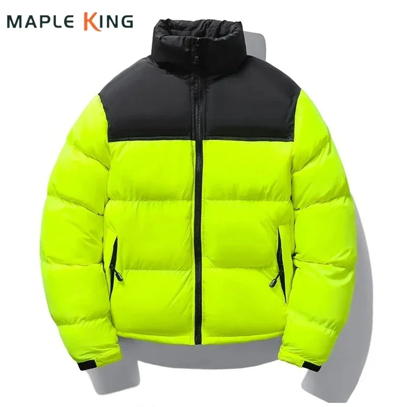 

Korean Bright Jackets Men Women Thick Warm Coat 2024 Patchwork Color Parkas Cotton Padded Chaqueta Puffer Unisex Winter Clothes