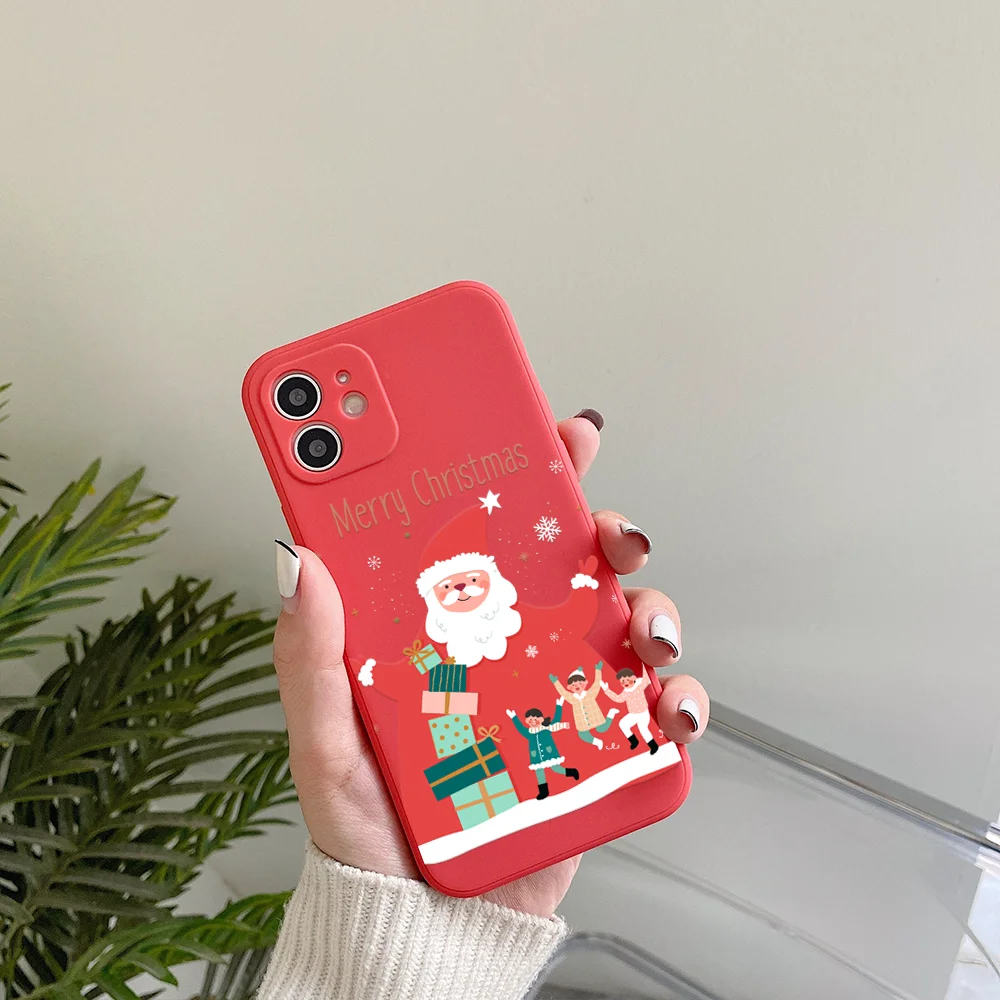 Чехол для IPhone 13Pro с рождественским подарком Санта Клауса, чехол для  телефона IPhone 14 13 11 12 Pro XR XS MAX 8X7 14 Plus 13mini красные чехлы  | AliExpress