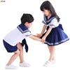 Japanese Anime Navy Sailor Costume Uniform Blue for Girls Boys Halloween Party School Fancy Dress Bow Tie 4
