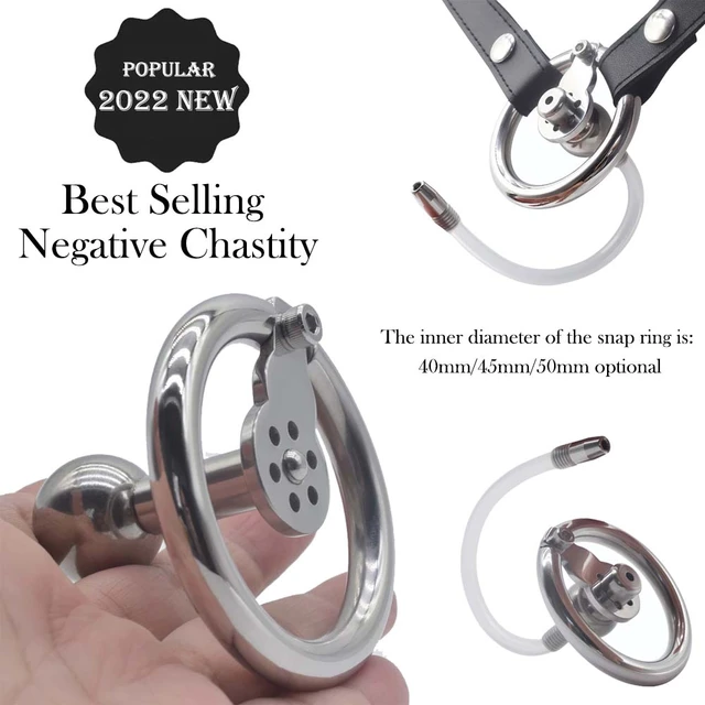 Metal Negative Chastity Cage With Inverted Cylinder and Removable