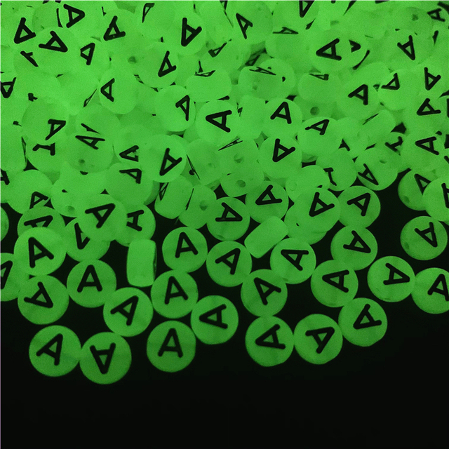 7mm Luminous Letter Beads Alphabet Acrylic Spaced Beads For Jewelry Making DIY Charms Bracelet Necklac