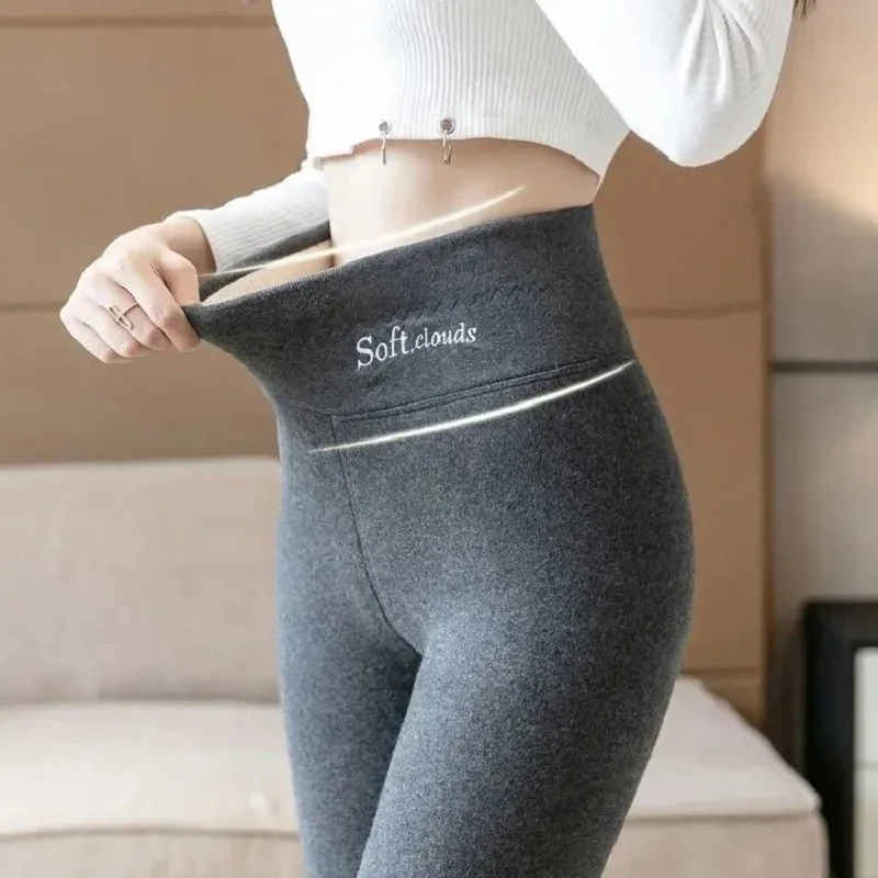 New In 2022 Leggings Women Winter Thicken Lambwool Casual Solid