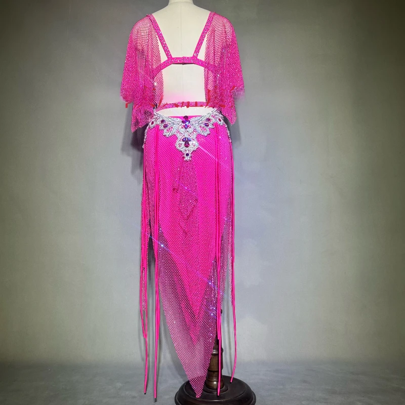 BellyDance Performance Kostüm Senior AB Stones BH + Quastenrock BALADI SHAABI Kostüm Trommel Maßgeschneidertes Tänzer-Wettbewerbs-Outfit – Detail 4
