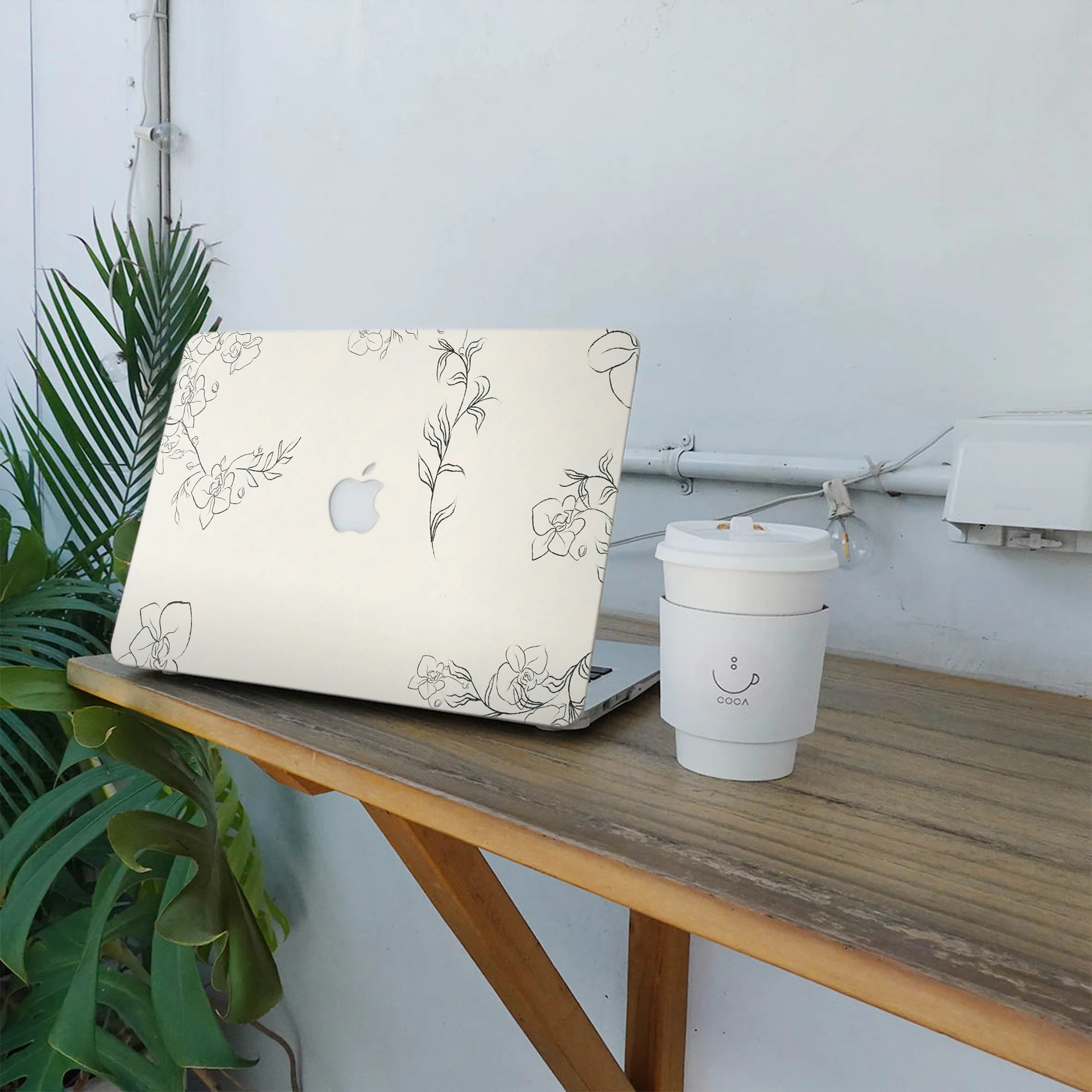 Flor Floral Folha Case do Portátil para Macbook Air 13 m2 2023 A2681 A2337 A2179 A2338 m1 Chip Pro A2289 Macbook A1466 Capa - Imagem 4