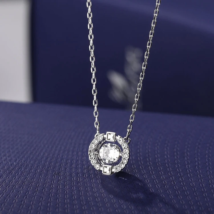 high quality Fashion Charm Cute Chain crystal Necklace Female Luxury Jewelry sets Gift Austrian  Necklace Earrings pendant women