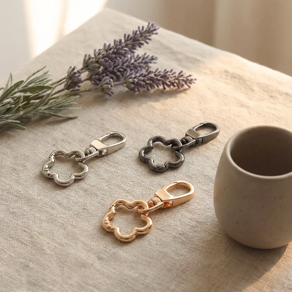 2 Pcs Flowers Charms Keychain Chain Keyring for Women Purse Bag Accessories Keychain