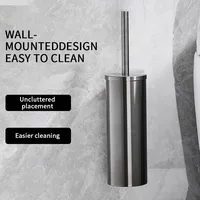 แปรงห้องน้ําคุณภาพสูงติดผนัง 304 สแตนเลสทําความสะอาดเครื่องมือไม่มีเจาะอุปกรณ์ห้องน้ํา WB8713 4