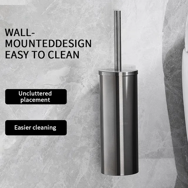 แปรงห้องน้ําคุณภาพสูงติดผนัง 304 สแตนเลสทําความสะอาดเครื่องมือไม่มีเจาะอุปกรณ์ห้องน้ํา WB8713 4