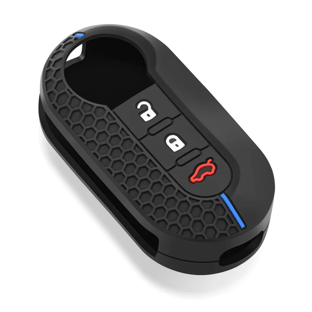 3 버튼 Fiat 500 용 실리콘 자동차 키 케이스 커버 Fiat Punto Panda 자동차 액세서리 용 접이식 원격 키 쉘