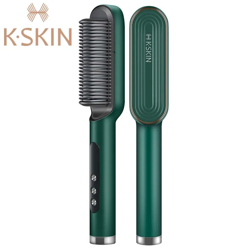 Kskin Hair Straightener Brush Anion Straightening Comb Smoothing Brush