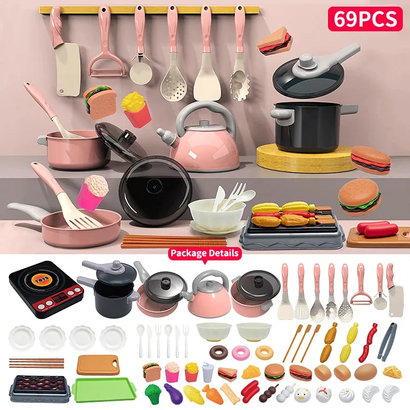 Kids Play Kitchen Set, Pretend Play Cooking Toys Set, Kitchen Toys Playset For Toddlers, Toy Pots And Pans For Kids Kitchen 3