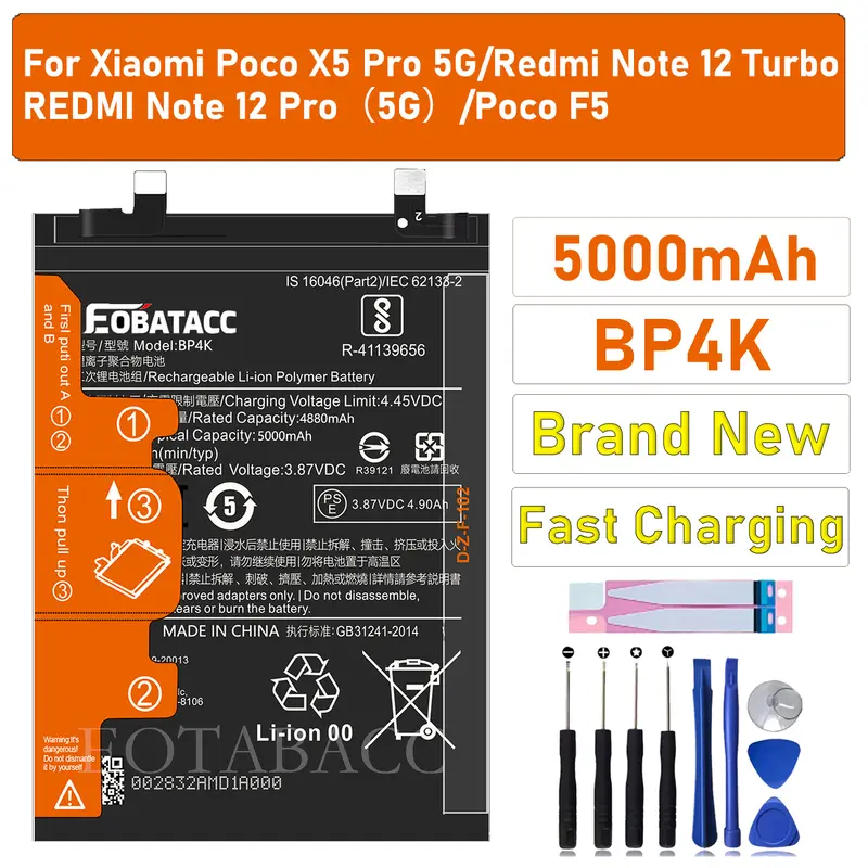 2026 Years New BP4K For Xiaomi Poco F1/F2/F3/F5 PRO/F4 GT/F4 5G/F6 PRO/Poco F5 BP4K BP48 BM5N BM5W Battery Batería+ Free Tools - Image 4