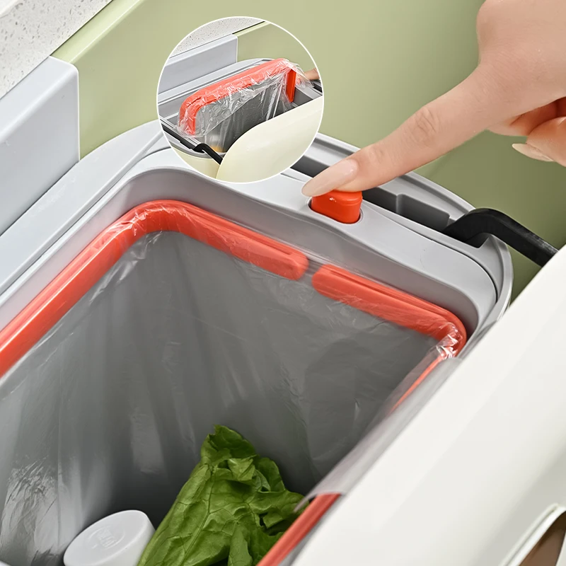 하이 퀄리티 PP 소재 벽걸이 쓰레기통, 주방, 욕실, 거실에 적합, 크림 색상, 9L, 7L