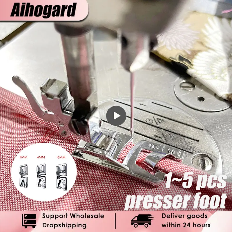 

1/5 шт., прижимные лапки для швейных машин, 3-6 мм