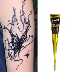 Organic Brown Henna Tattoo Cream for Easy Application and Quick Cleanup - Perfect for Temporary Tattoos and Special Events (Black 1)