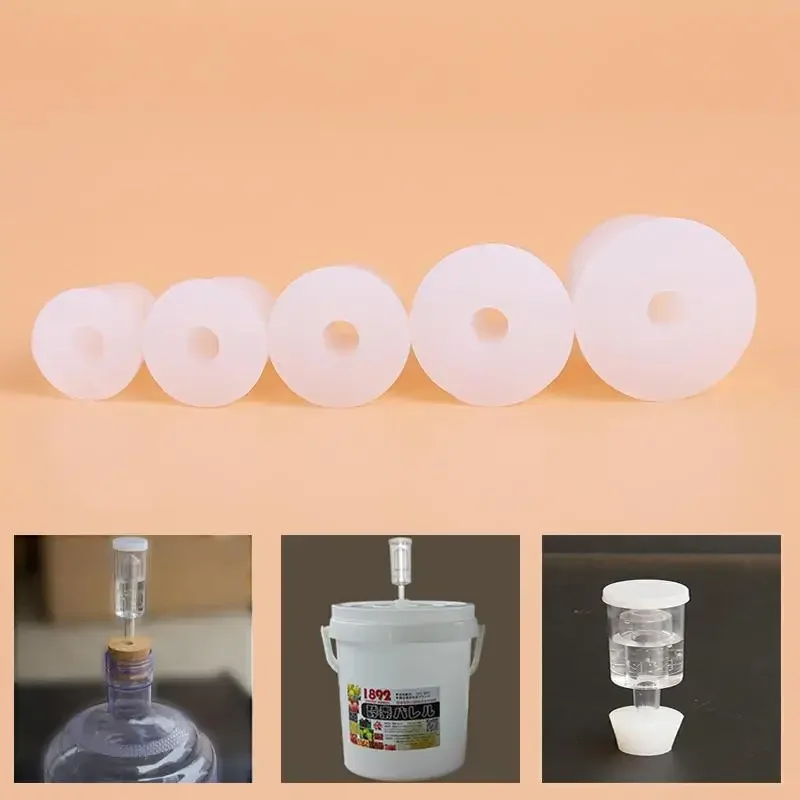 Silicone Fermenter Cover Plug Stoppers With 8mm Hole For Airlock Valve Brew Wine Rubber Fermenting Lids Fermenting Supplies 1pcs