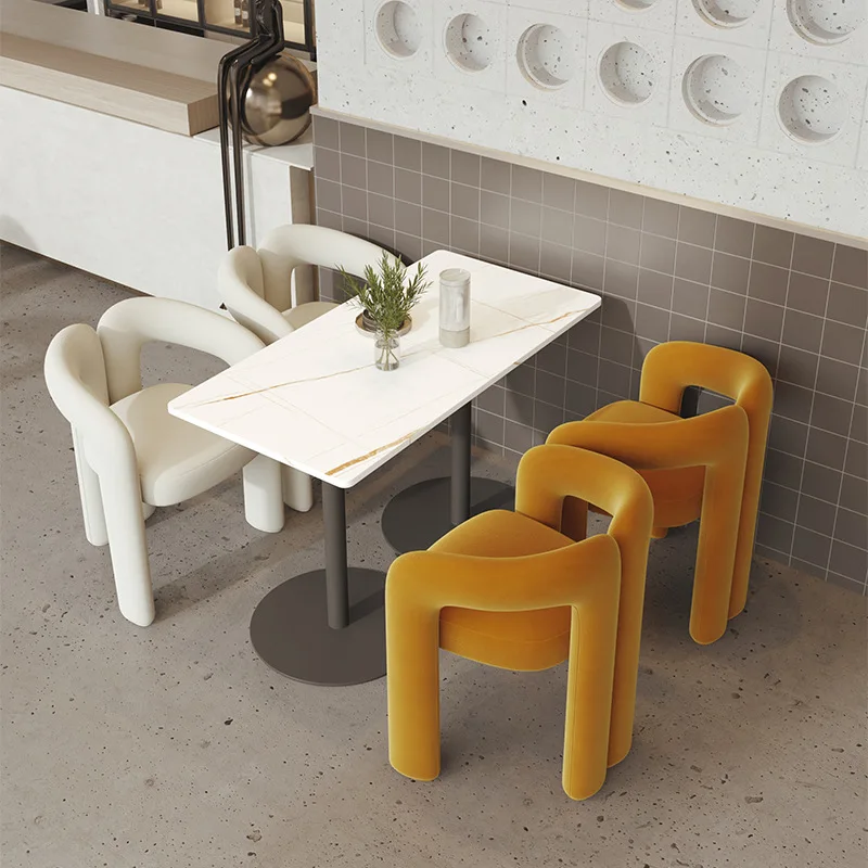 

Light Luxury Dining Chair Modern Minimalist Designer Coffee Milk Tea Shop Chair Hotel Reception Sofa Chair