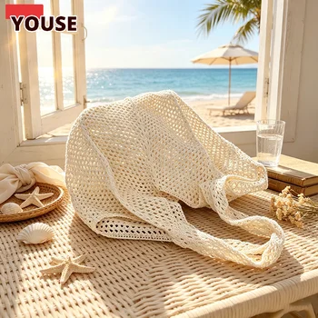 Borsa Casual da Donna di Grande Capacità, Borsa da Spiaggia Intrecciata con Apertura Superiore, Borsa a Tracolla Traspirante e Resistente, Borsa da Viaggio