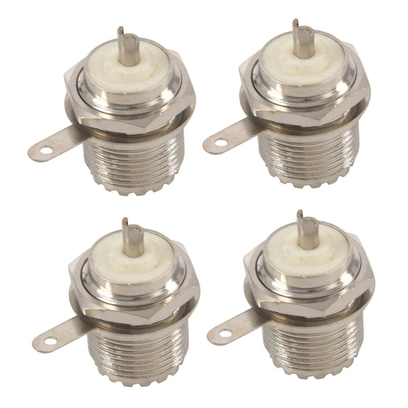 

4х UHF Female SO239 Jack перебойная головка для паяльной панели, цвет серебристый