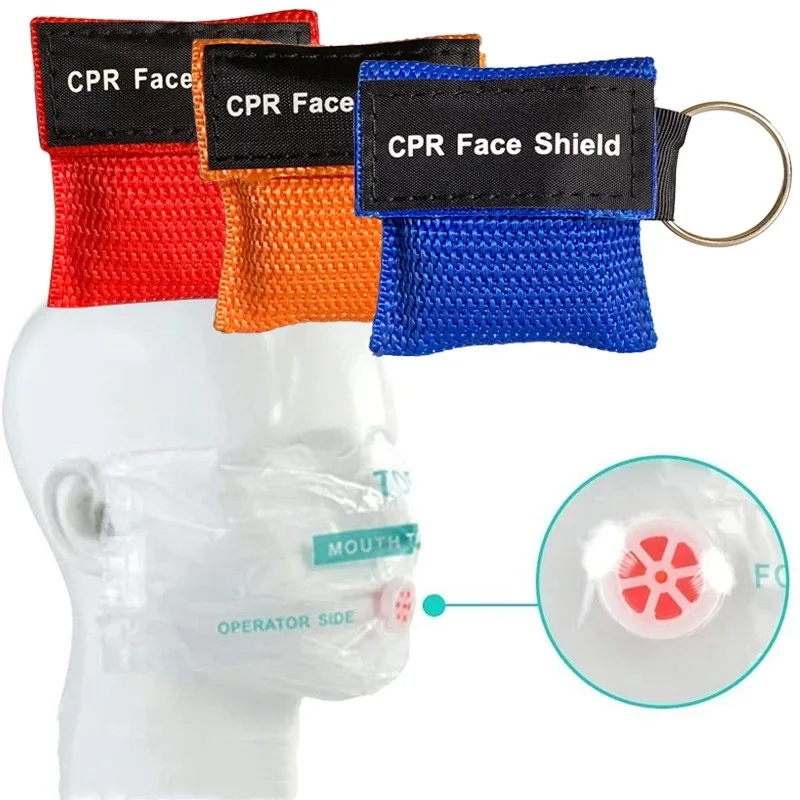 First Aid Disposable Face Mask Shield CPR Resuscitator Mask Breathing Masks Mouth Breath One-way Valve Emergency Outdoor Tools first aid mask