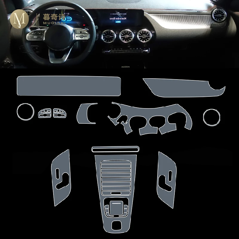 For Mercedes-Benz EQA 2021-2023 Dashboard Panel Film Cover Car Interior  Details Stickers Screen Anti-scratch protector TPU Film