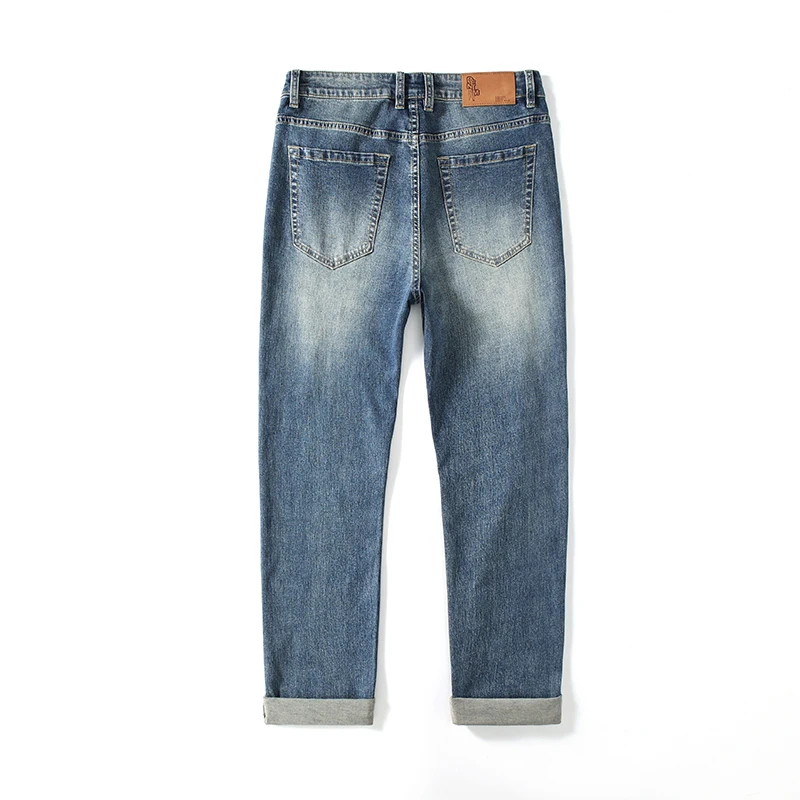 KSTUN Hiphop Jeans Men Ripped Denim Pants Stretch Slim Straight Men's Jeans Distressed Hollow Out Moto&Biker Streetwear