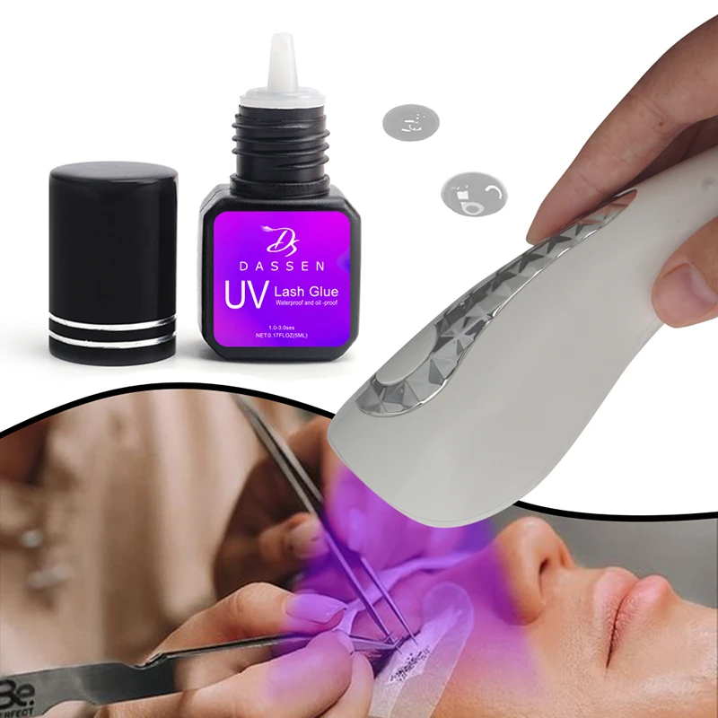 Dassen UV Glue Eyelashes 1s eyelash extensions professional eyelash adhesive Waterproof lashes supplies for Salon Eyelash glue eyelash glue