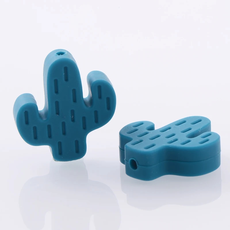 10Pcs/Lot Cartoon Little Cactus Silicone Beads Baby Rodent Teether Nursing Pacifier Clip Chain Necklace Accessories BPA Free 5