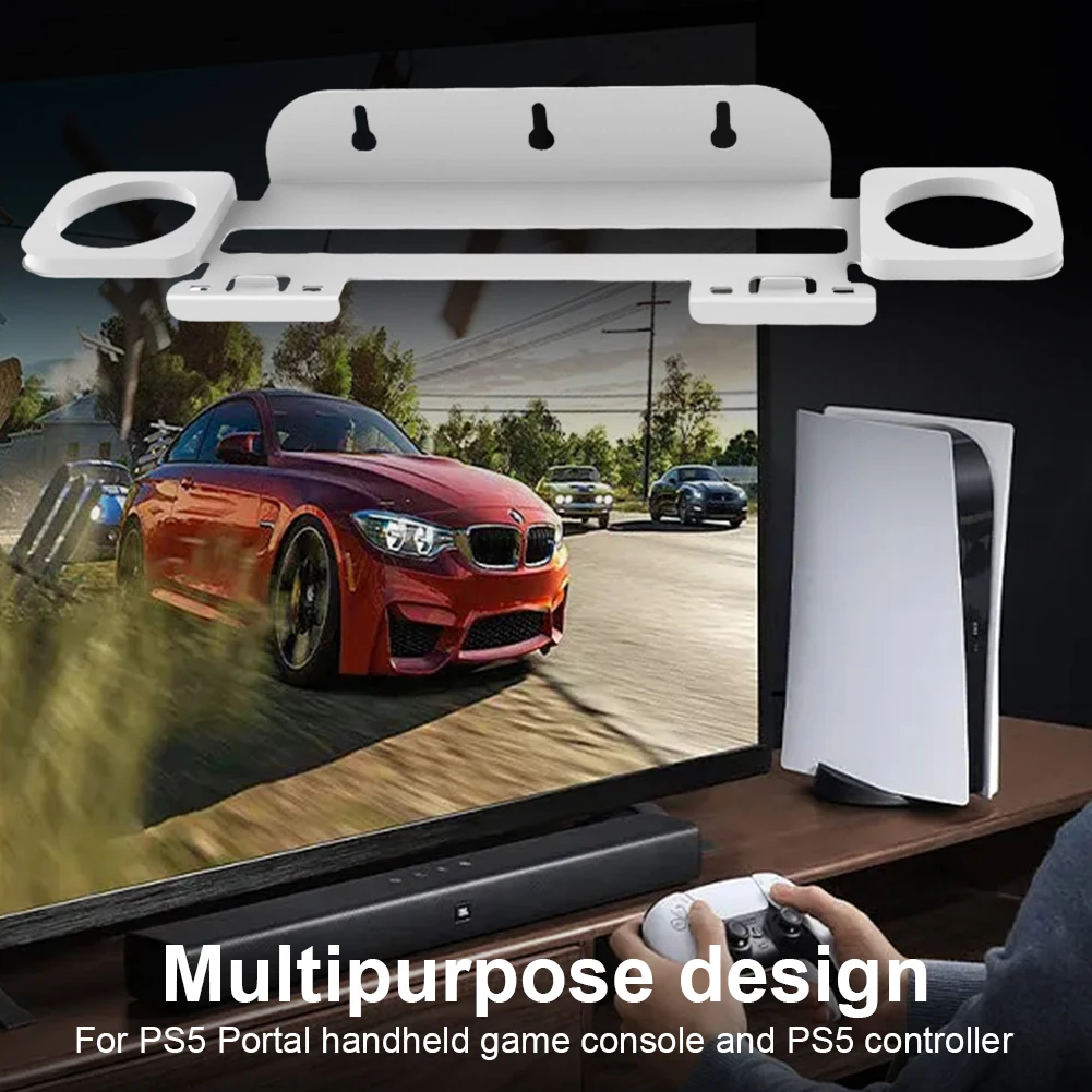 For PS5 Portal Game Console Wall Stand Controller Holder Wall Mount Bracket Universal Storage Organizer for PS5 Game Controllers