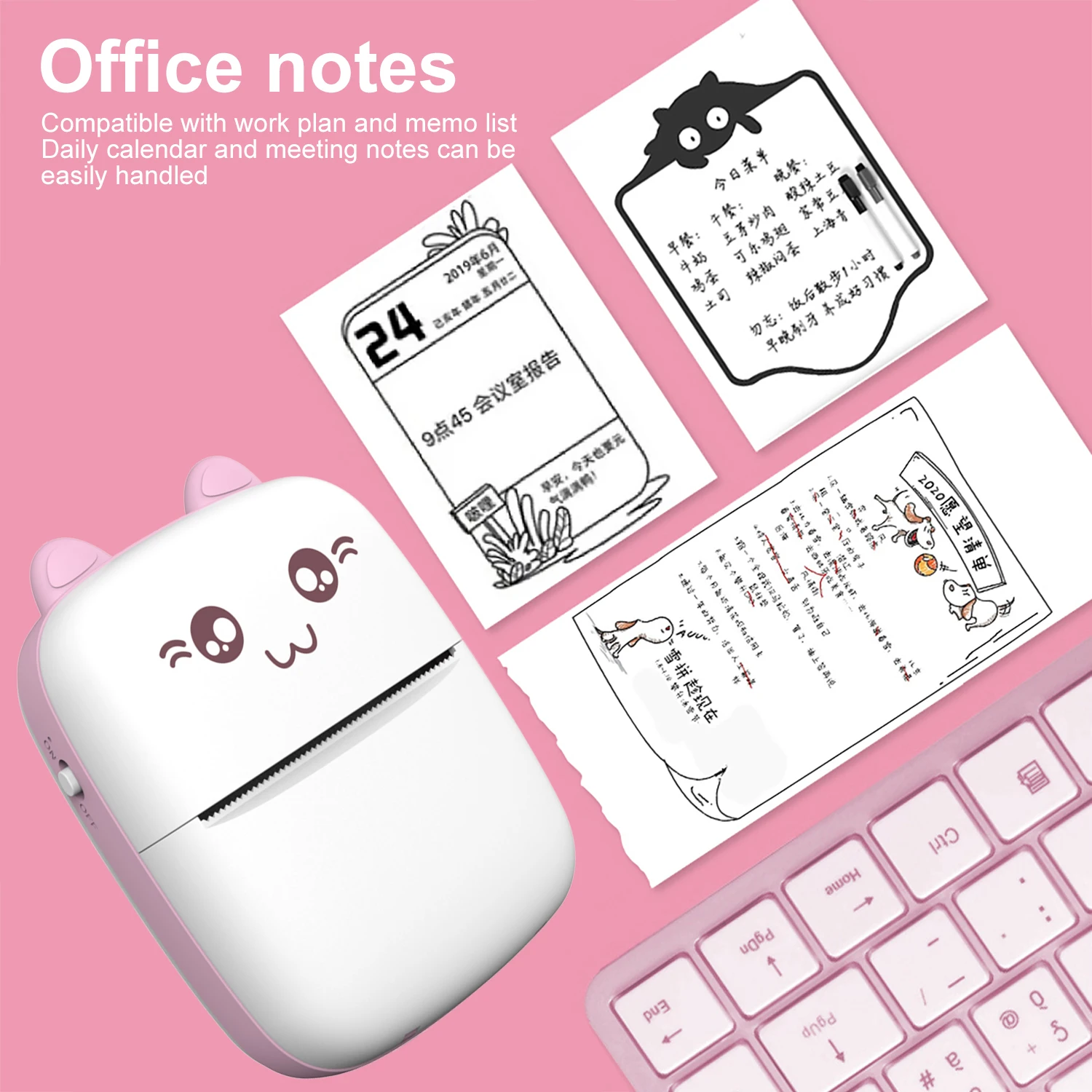 휴대용 열전사 프린터 무선 BT 휴대폰 사진 제목 메모 인쇄 포켓 학생 오류 라벨 프린터 어린이 선물