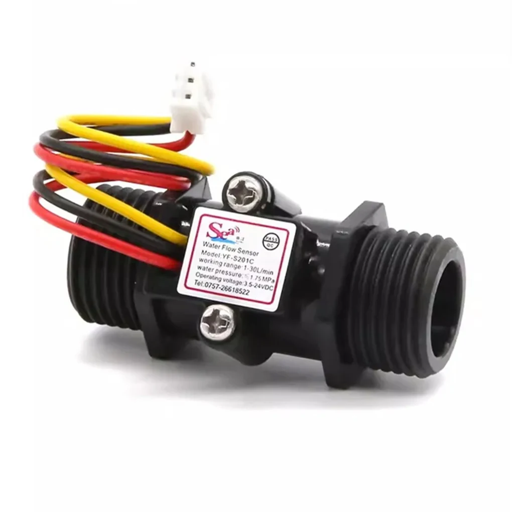 DN15 Hall Water Flow Sensor G1/2 Transparent Visual Turbine Flow Meter Nylon Liq
