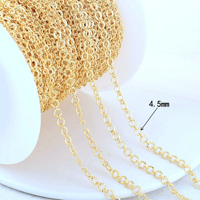 Gold Plated Jewelry Making Bracelet Chain  Real Gold Brass Chain Jewelry  Making - Jewelry Findings & Components - Aliexpress
