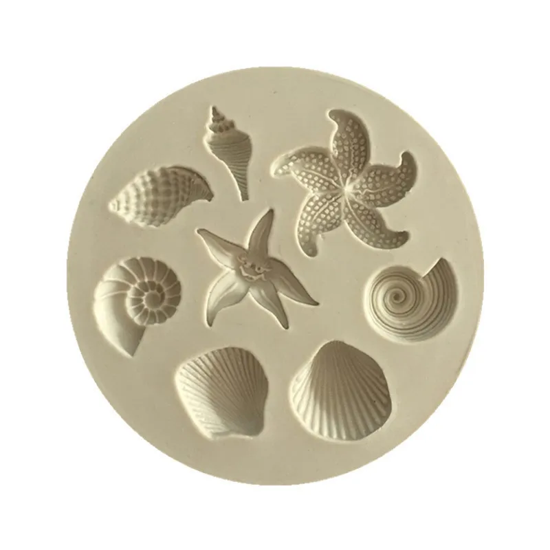 

Seashell Conch Starfish Fish Under the Sea Style Pastry Baking Molds for Cookie Candy Marine Theme Cake Fondant Silicone Mold